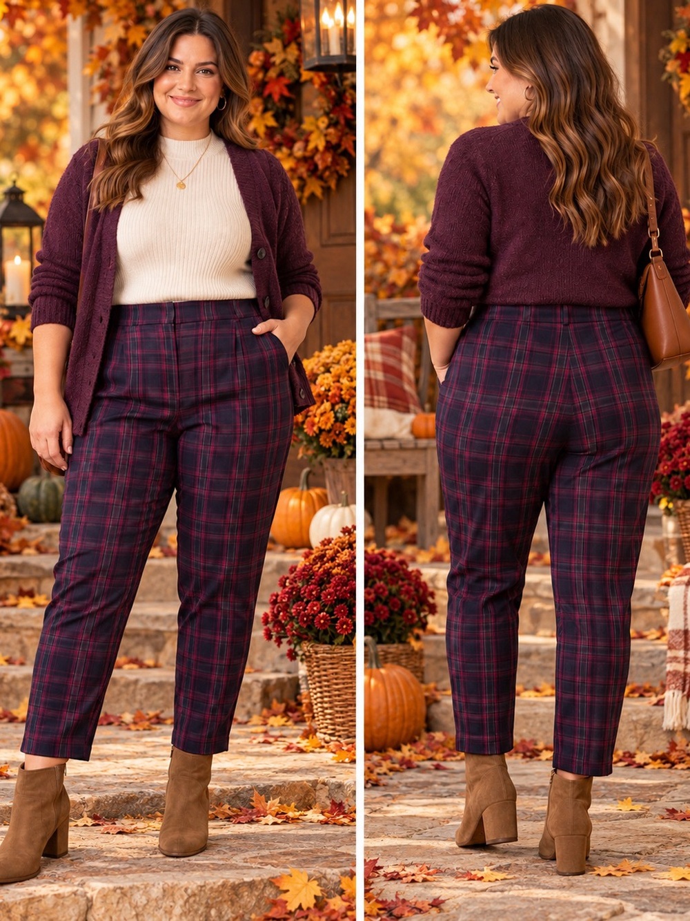 Women’s Pants Plaid Tapered , A New Day
